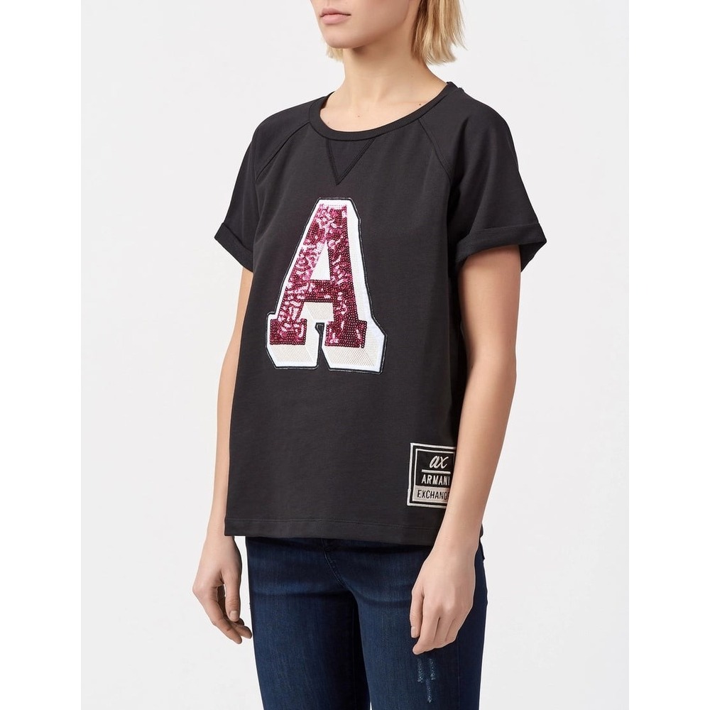ARMANI EXCHANGE sequin logo shirt